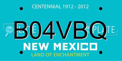 B04VBQ New Mexico License Plate