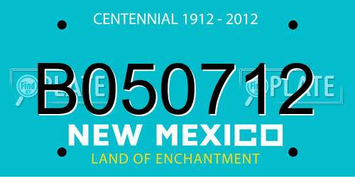 B050712 New Mexico License Plate