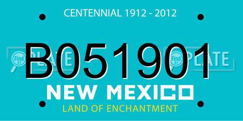 B051901 New Mexico License Plate