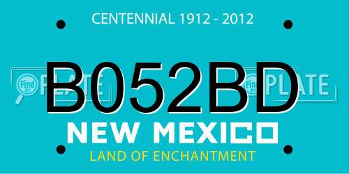 B052BD New Mexico License Plate