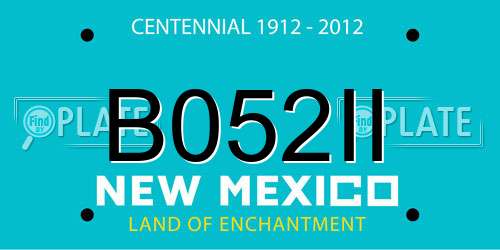 B052II New Mexico License Plate