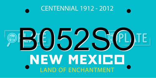 B052SO New Mexico License Plate