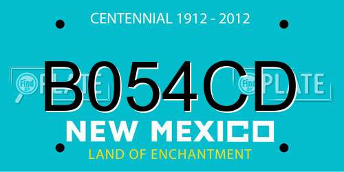 B054CD New Mexico License Plate