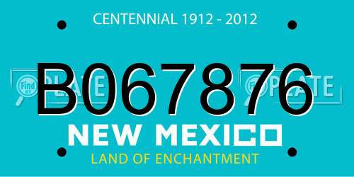 B067876 New Mexico License Plate