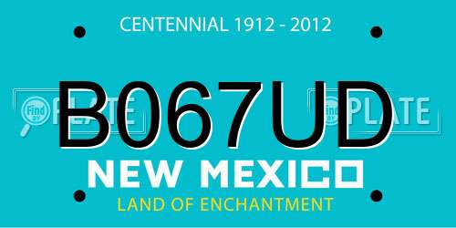 B067UD New Mexico License Plate