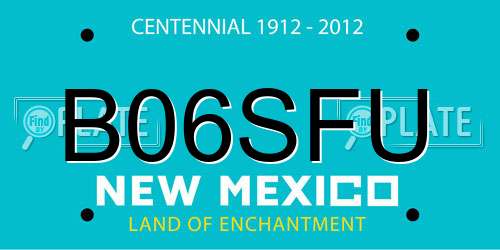 B06SFU New Mexico License Plate