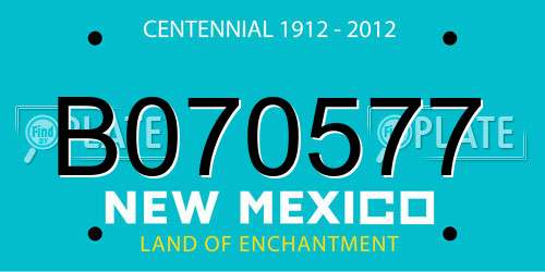 B070577 New Mexico License Plate