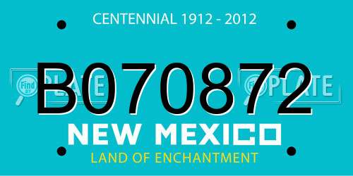 B070872 New Mexico License Plate