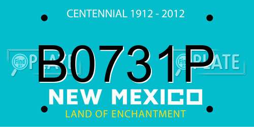 B0731P New Mexico License Plate