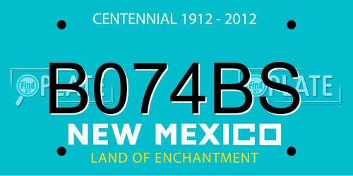 B074BS New Mexico License Plate