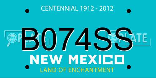 B074SS New Mexico License Plate