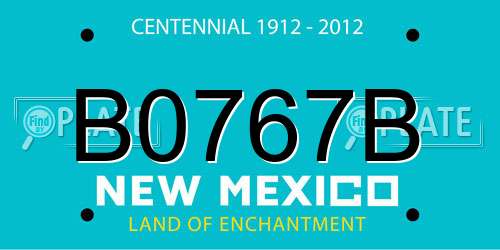 B0767B New Mexico License Plate