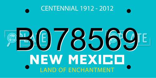 B078569 New Mexico License Plate