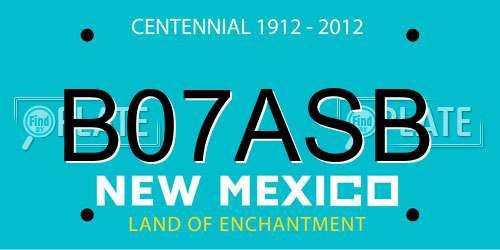 B07ASB New Mexico License Plate