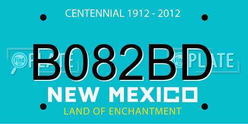 B082BD New Mexico License Plate