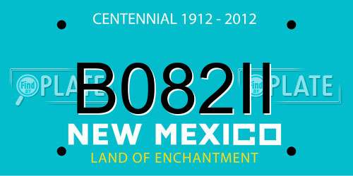 B082II New Mexico License Plate