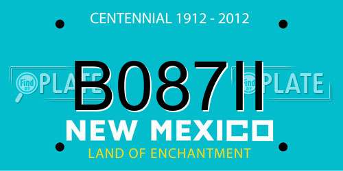 B087II New Mexico License Plate