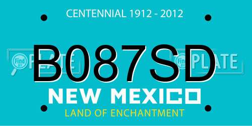 B087SD New Mexico License Plate