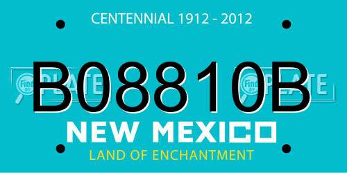 B08810B New Mexico License Plate