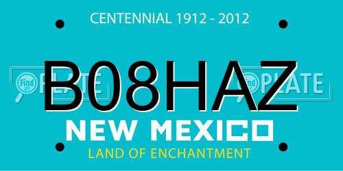 B08HAZ New Mexico License Plate
