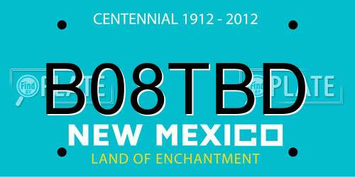 B08TBD New Mexico License Plate