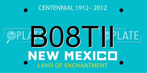 B08TII New Mexico License Plate
