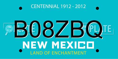 B08ZBQ New Mexico License Plate