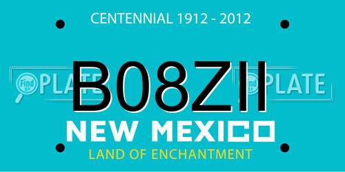 B08ZII New Mexico License Plate