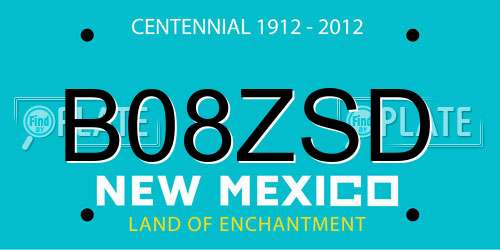 B08ZSD New Mexico License Plate