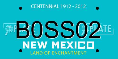 B0SS02 New Mexico License Plate