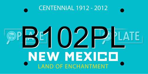 B102PL New Mexico License Plate