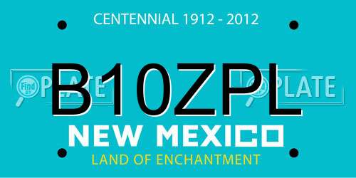 B10ZPL New Mexico License Plate
