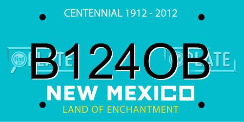 B124OB New Mexico License Plate