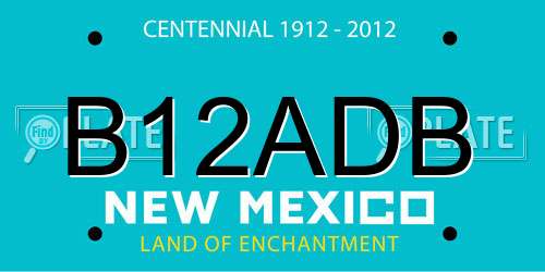 B12ADB New Mexico License Plate