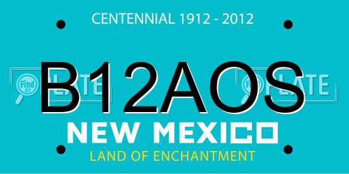 B12AOS New Mexico License Plate