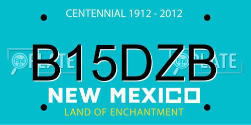 B15DZB New Mexico License Plate