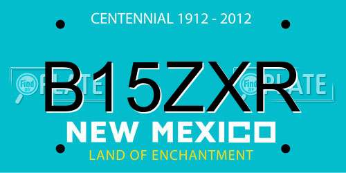 B15ZXR New Mexico License Plate