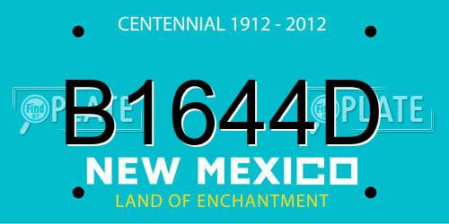 B1644D New Mexico License Plate