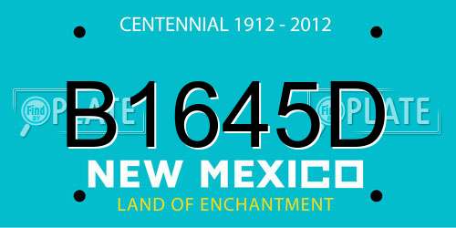 B1645D New Mexico License Plate