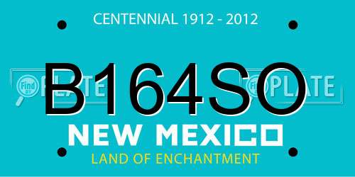 B164SO New Mexico License Plate