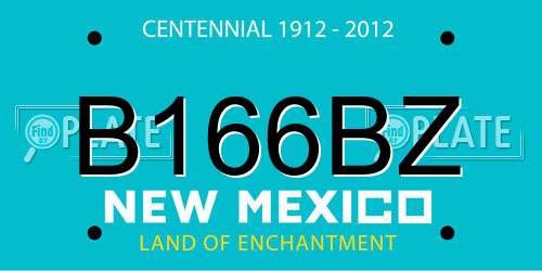 B166BZ New Mexico License Plate