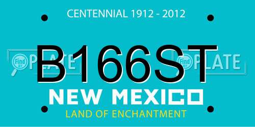 B166ST New Mexico License Plate