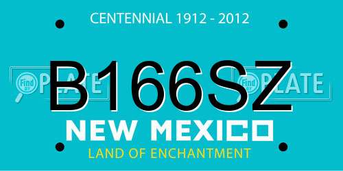 B166SZ New Mexico License Plate