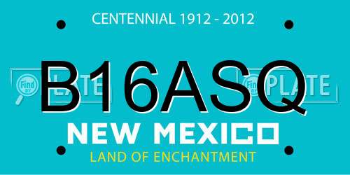 B16ASQ New Mexico License Plate