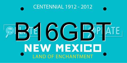 B16GBT New Mexico License Plate
