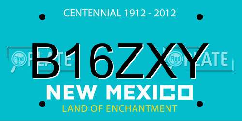 B16ZXY New Mexico License Plate