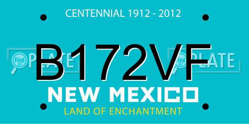 B172VF New Mexico License Plate