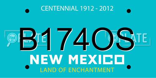B174OS New Mexico License Plate
