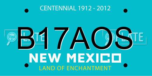 B17AOS New Mexico License Plate