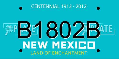 B1802B New Mexico License Plate